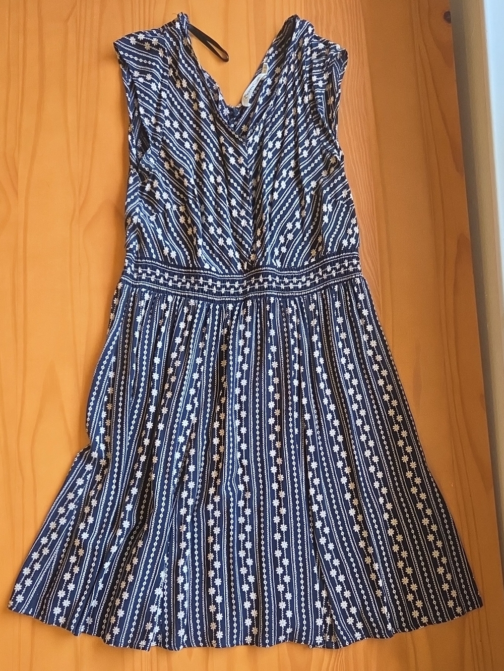 Sunny Girl Black and Cream Striped Dress